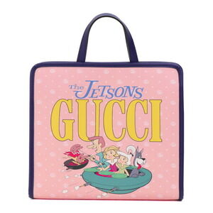 Gucci The Jetsons Handbag GG Supreme Pink Navy Blue